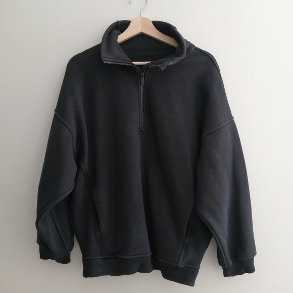 Lululemon Thick Fleece Half 1/2 Zip Sweatshirt in Black XS/S - Picture 3 of 15
